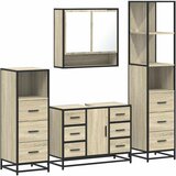  4-dijelni set kupaonskog namještaja boja hrasta sonome drveni | shoptok.hr
