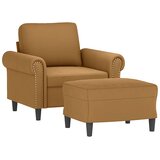  Fotelja s tabureom smeđa 60 cm baršunasta | Eponuda.com