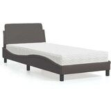  Krevet s madracem sivi 80 x 200 cm od umjetne kože | shoptok.hr