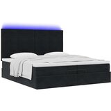  Otomanski posteljni okvir z vzmetnicami črn 200x200cm žamet, (22053568) | Shoptok.si