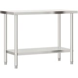 vidaXL Kuhinjska delovna miza s polico 110x55x150 cm nerjaveče jeklo | Shoptok.si