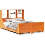 vidaXL Knjižna postelja brez vzmetnice vošč. rjava 140x200cm trden les | Shoptok.si