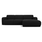 Micadoni Home Crna kutna garnitura od bouclé tkanine (s desnim kutom) Molino – Cijene