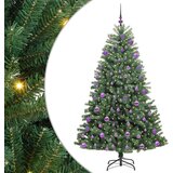vidaXL Umetno Zložljivo Božično Drevo Zelena 210 cm PVC in kovina | Shoptok.si