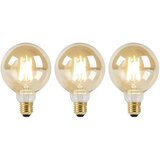 LUEDD Komplet 3 E27 zatemnjenih do toplih LED sijalk G95 zlata 8W 806 lm 2000-2700K Cene