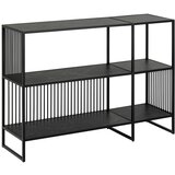 Actona Črn regal v kamnitem dekorju 120x83 cm Strington – | Shoptok.si