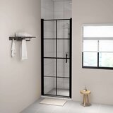  Vrata za tuš od kaljenog stakla 91 x 195 cm crna | shoptok.hr