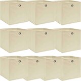vidaXL škatle za shranjevanje 10 kosov krem 32x32x32 cm blago | Shoptok.si