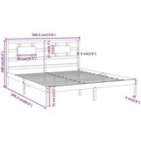  Posteljni okvir bel iz trdnega lesa 180x200 cm 6FT, (20684672) | Shoptok.si