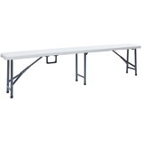  Sklopivi vrtni stol s 2 klupe 180 cm čelik i HDPE bijeli | Eponuda.com
