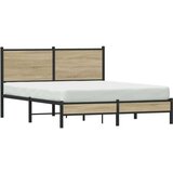 vidaXL Metalni okvir kreveta s uzglavljem boja hrasta sonome 140x190cm Cijene