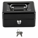  Metalna kasa za novac s ključevima 13x10 cm - crna | shoptok.hr