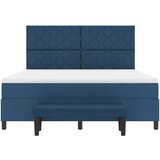 vidaXL Postelja s škatlastim dnom z ležiščem in klopjo modra 180x200 cm tkanina, (22083071) | Shoptok.si
