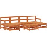  Set lounge namještaja za vrt 7 pcs Vosak Smeđa Masivna borovina | shoptok.hr