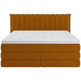 Premium Living Postelja Boxspring Lina, Opečnato Rjava, 200x200 | Shoptok.si