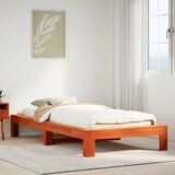 vidaXL Posteljni okvir brez vzmetnice voščeno rjav 90x200 cm borovina Cene