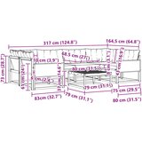  Set vanjskih sofa 7 kom. Prirodna i crna | shoptok.hr