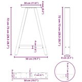  Noge za jedilno mizo v obliki črke A, 2 kosa, bele barve, 50 x (72-73) cm, jeklo, (22123465) | Shoptok.si
