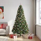  Umjetno božićno drvce zeleno s kuglicama 240 cm 300 LED lampica - Zelena sa zaleđenim vrhovima Ø 120 x 240 cm s 300 LED žarulja | shoptok.hr