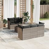 Maison Chic Seti vrtnega pohištva - Vrtna garnitura - Vrtni pohištvo set 6-delna z blazinami siv poli ratan, (21805688) | Shoptok.si