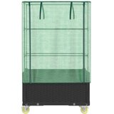vidaXL Visoka greda s prevleko in kolesi videz ratana 80x50x182 cm | Shoptok.si