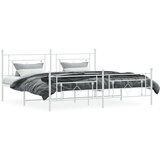 Metalni okvir kreveta uzglavlje i podnožje bijeli 200x200 cm | shoptok.hr