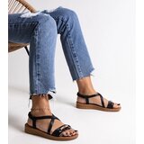 Gemre Black sandals with a gold buckle Pamphila | ePonuda.com