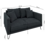 Ropez Temno siva sedežna garnitura iz šenilje 140 cm Freya – | Shoptok.si
