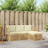  Set vanjskih sofa 4 pcs Bijela i krem 185,5 x 122,5 x 73 cm | shoptok.hr