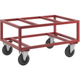 Kongamek transportni voziček za palete KM221, dxšxv 1200 x 800 x 650 mm, rdeče barve, 2 vrtljivi in 2 fiksni kolesi Cene