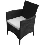  7- dijelni vrtni blagovaonski set od poliratana s jastucima crni | shoptok.hr