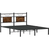  Posteljni okvir brez vzmetnice hrast 150x200 cm inženirski les, (21829191) | Shoptok.si