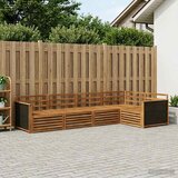  Set vanjskih sofa 6 pcs Prirodna 406 x 168,5 x 73 cm | shoptok.hr