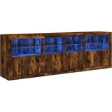  Komoda s LED svjetlima boja dimljenog hrasta 202x37x67 cm | shoptok.hr