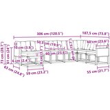  Set vanjskih sofa s jastukom 8 pcs Prirodna i Svjetlosiva | shoptok.hr