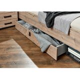 Time postelja 200 cm x 180 cm , leseni material barve grafita, barve smreke | Shoptok.si