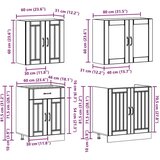  4-dijelni set kuhinjskih ormarića Kalmar konstruiranog drva | shoptok.hr