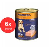 Premiere best meat adult, vlažna hrana za pse, ćuretina i povrće, 6x800g