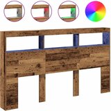 Ormarić za uzglavlje s LED svjetlima staro drvo 180x17x102 cm | Eponuda.ba