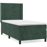 vidaXL Box spring krevet s madracem tamnozeleni 90x200 cm baršunasti | shoptok.hr