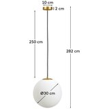 Kave Home Bijela/u zlatnoj boji viseća svjetiljka sa staklenim sjenilom ø 10 cm Brisia – | shoptok.hr