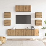  7-dijelni zidni TV ormarić Artisan hrast izrađen od drva | shoptok.hr