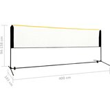 vidaXL Nastavljiva mreža za badminton 400x103x94-158 cm kovinska | Shoptok.si