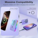  power bank rainbow 5000 mah bezicno punjenje sa rgb ogledalom | Eponuda.com