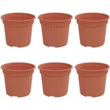  Okrugla saksija za cveće 6 pcs Crvena cigla Ø 12 5 x 10 cm - Crvena cigla Ø 12 5 x 10 cm 6 | shoptok.hr