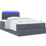 vidaXL Otomanski posteljni okvir z vzmetnico siv 120x200 cm žamet | Shoptok.si
