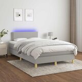  box spring s madracem LED svjetlosivi 120x200 cm tkanina | shoptok.hr