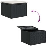 vidaXL 7-delna vrtna jedilna garnitura z blazinami Črn Poly Rattan | Shoptok.si
