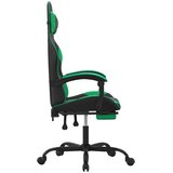  Igraća stolica od umjetne kože s osloncem za noge Crna i zelena | shoptok.hr