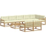  Set vanjskih sofa 9 kom. Bijela i krem Poliester | shoptok.hr